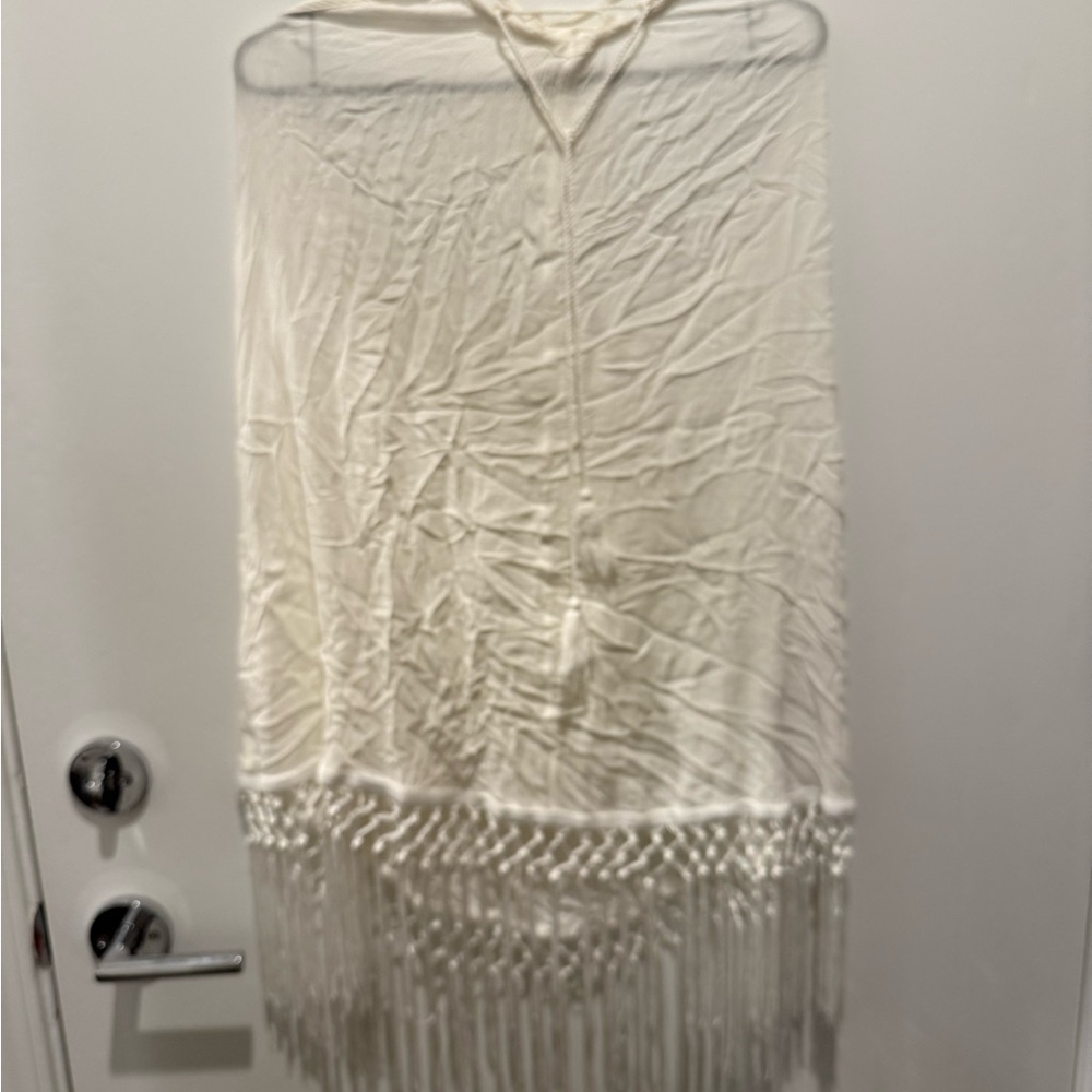 Cupshe Ivory Swim Coverup With Fringe